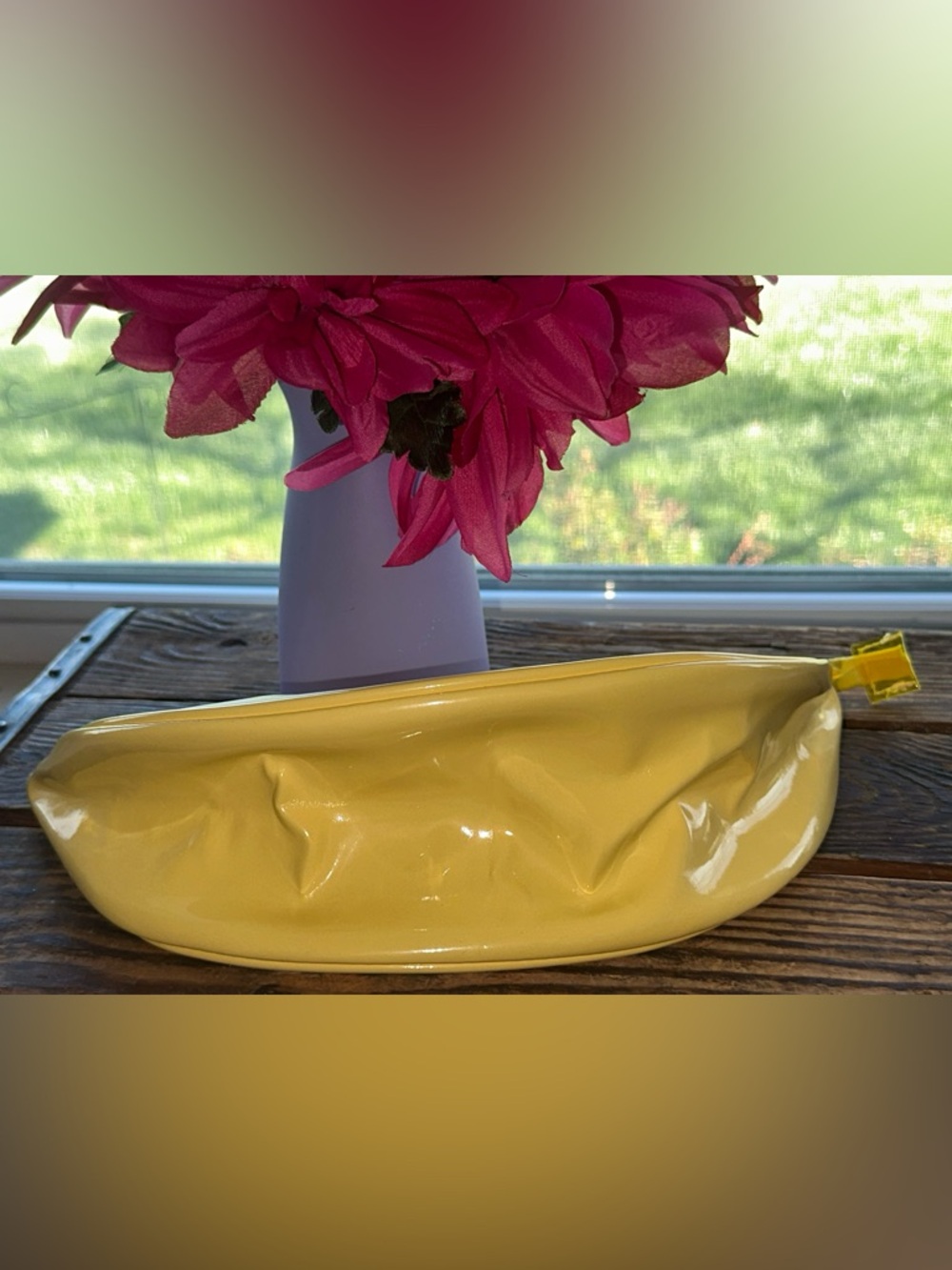 Yellow Lemon Slice Clear Cosmetic Pouch/ Beach Pouch- New - Picture 4 of 5
